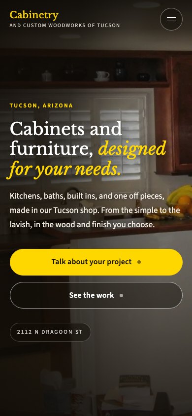 The new homepage on a phone