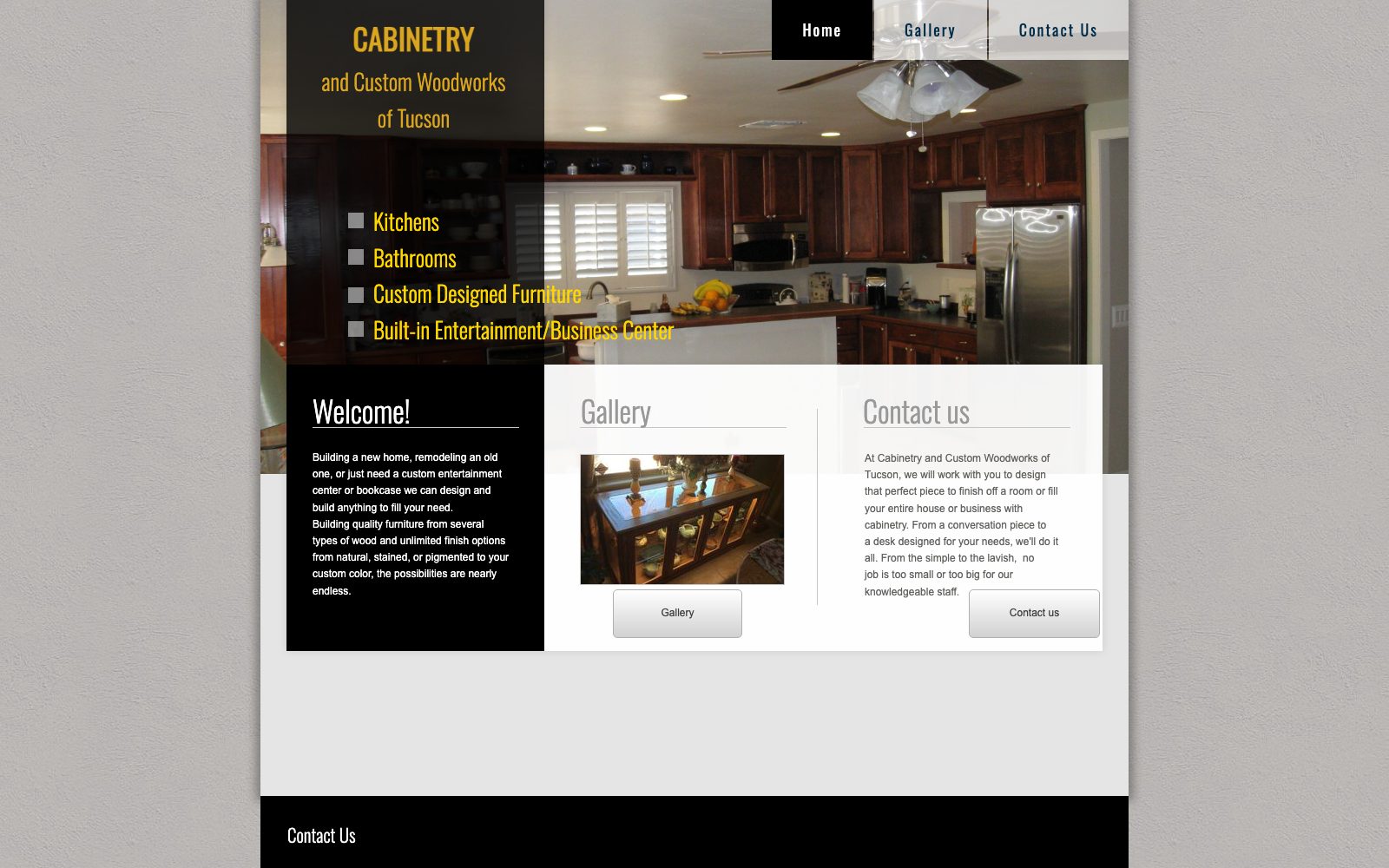 The current cabinetryandcustomwoodworksoftucson.com homepage